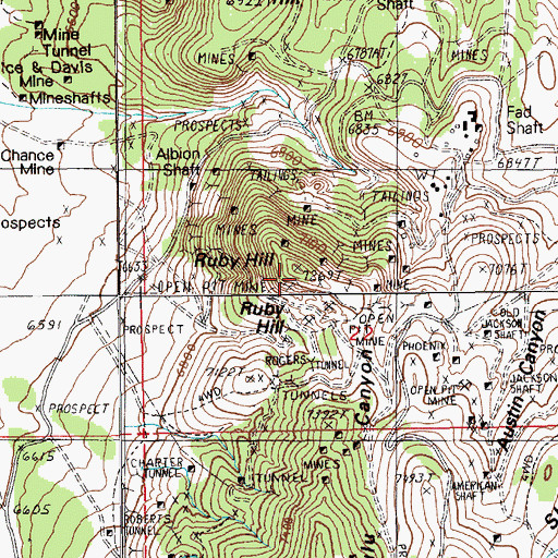 Topographic Map of Eureka Consolidated New Shaft, NV