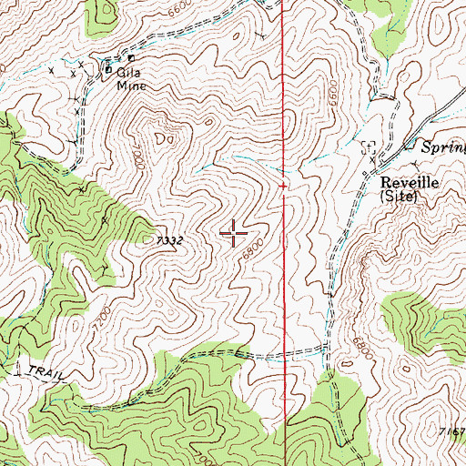 Topographic Map of Reveille Mining District, NV