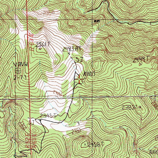 Topographic Map of Valley View Mine, NV