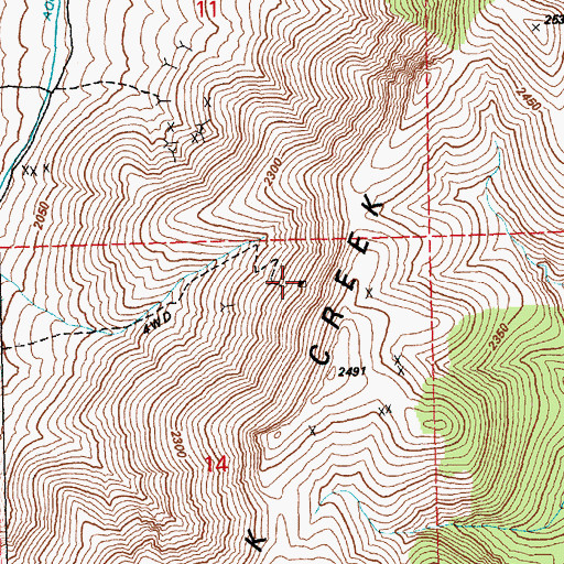 Topographic Map of Ely Gibralter Mine, NV