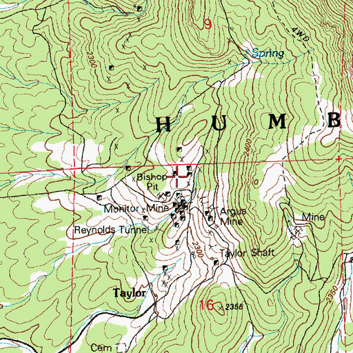 Topographic Map of Merrimac Mine, NV