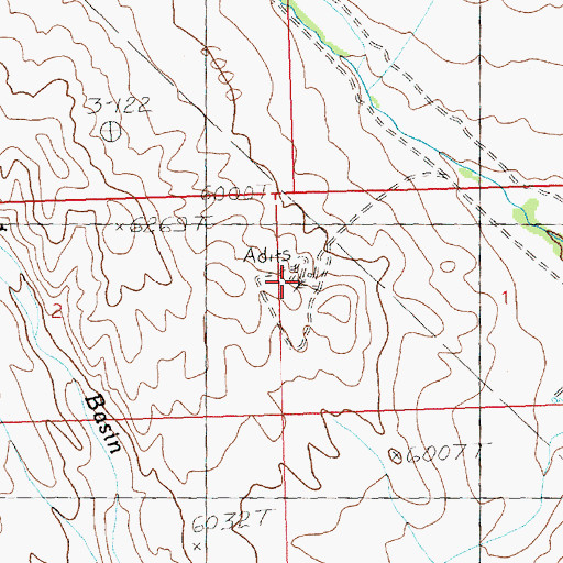 Topographic Map of Bellander Mine, NV