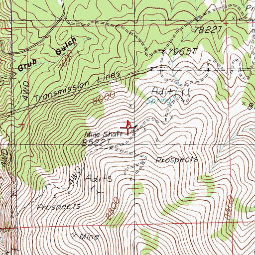 Topographic Map of Summit Diggings, NV