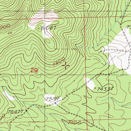 Topographic Map of Aurora Mine, NV