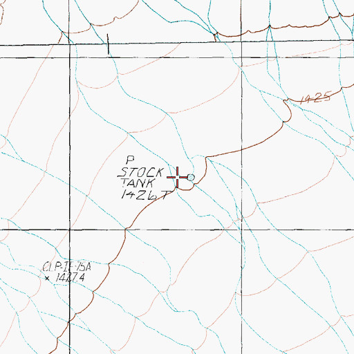 Topographic Map of Tungsten Reservoir, NV