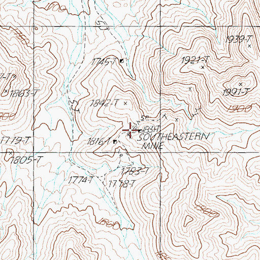 Topographic Map of Southeastern Mine, NV
