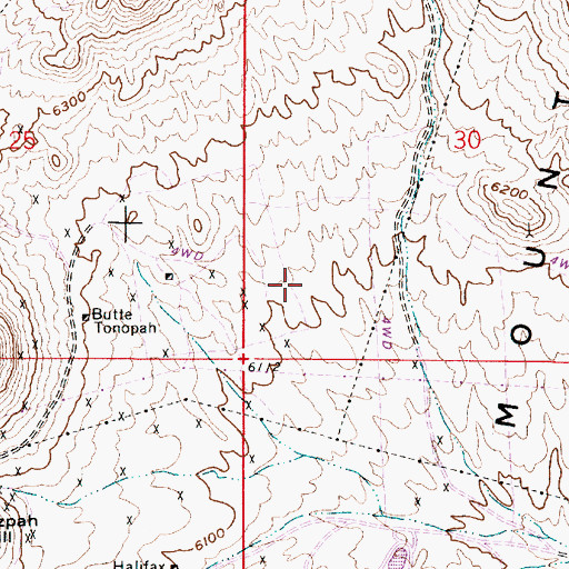 Topographic Map of Rescue Eula Mine, NV