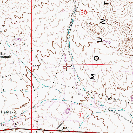 Topographic Map of Jim Butler Mine, NV