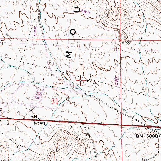 Topographic Map of California Mine, NV