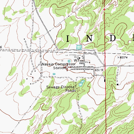 Topographic Map of Navajo Compressor Station, AZ
