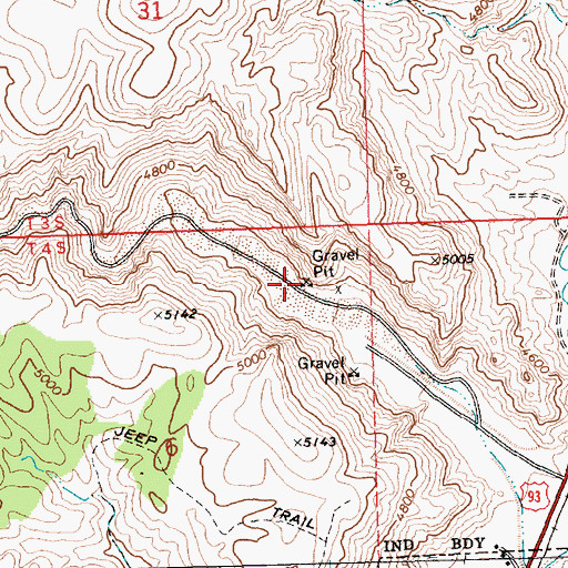 Topographic Map of Union Pacific Quarry, NV