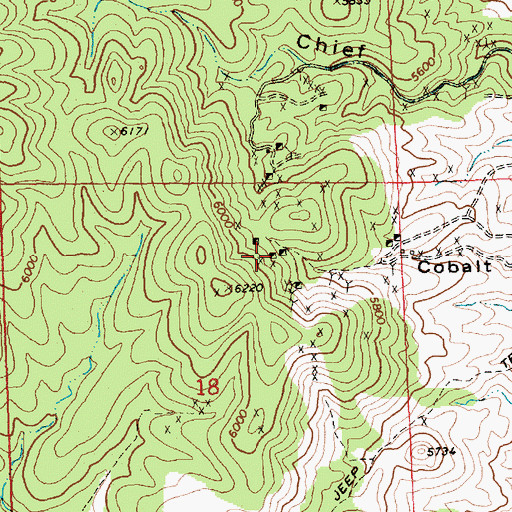 Topographic Map of Republic Mine, NV