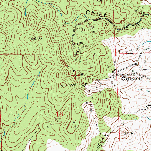 Topographic Map of Advance Mine, NV