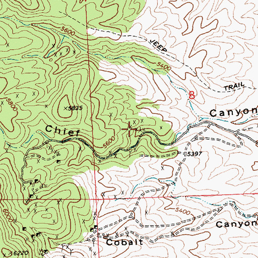 Topographic Map of Gold Chief Mine, NV