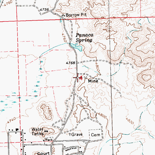 Topographic Map of Morgan Bush Mine, NV