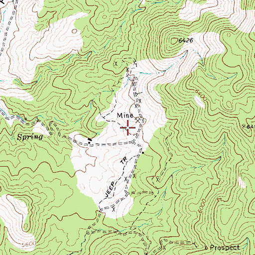Topographic Map of Pennsylvania Mine, NV