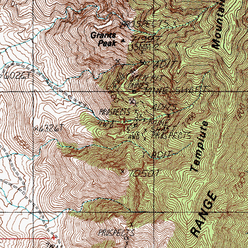 Topographic Map of Old Tem Piute Mine, NV