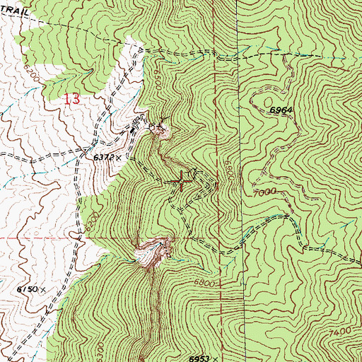 Topographic Map of Woodbutcher Mine, NV