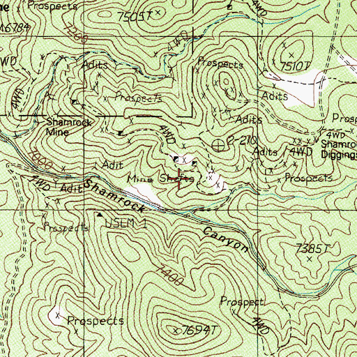 Topographic Map of Mercury Mining Company Mine, NV