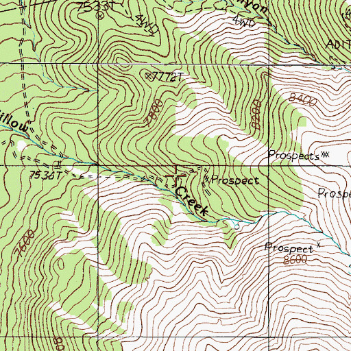 Topographic Map of Grey Eagle Mine, NV