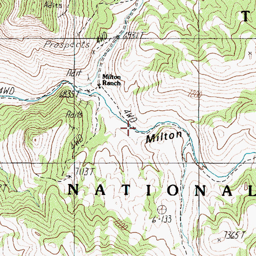 Topographic Map of Murray Mine, NV