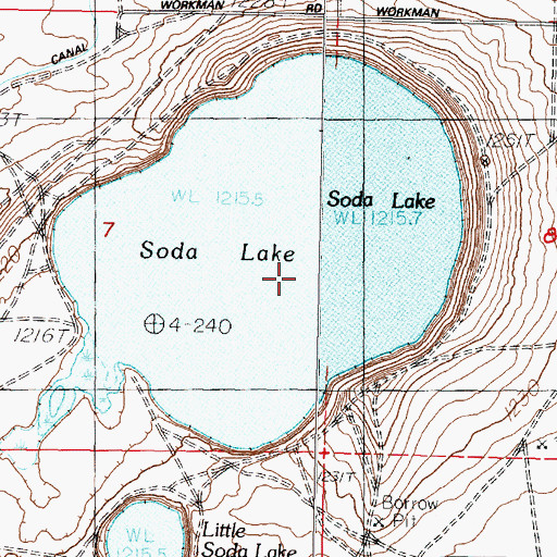 Topographic Map of Soda Lake Mining District, NV