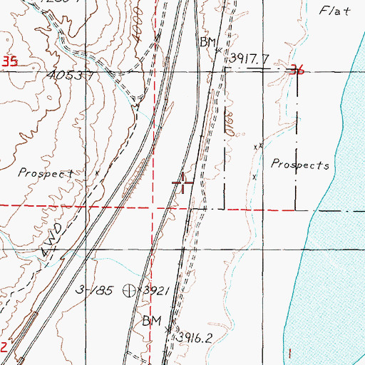 Topographic Map of Toy Mill, NV