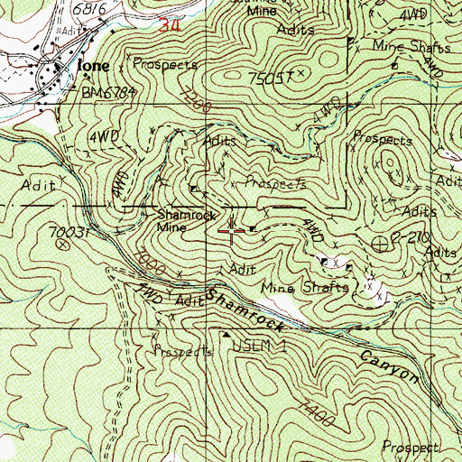 Topographic Map of Phillips Mine, NV