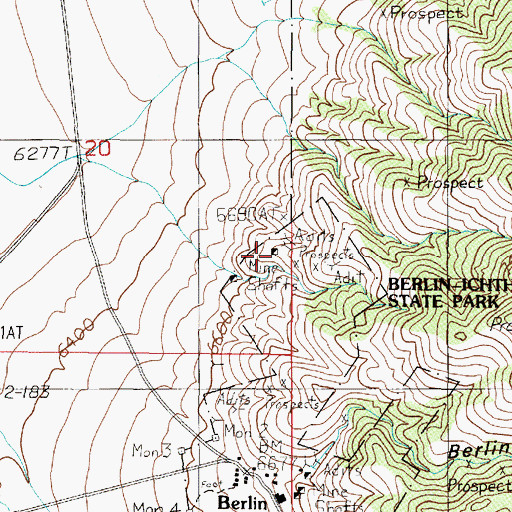 Topographic Map of Bowler Mine, NV