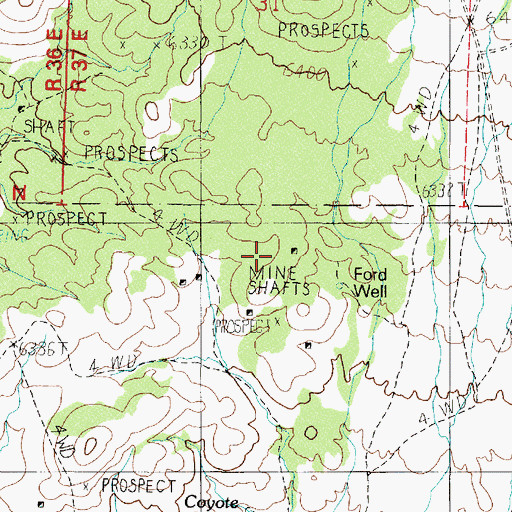 Topographic Map of Butler Mine, NV