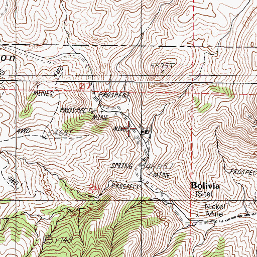 Topographic Map of Lovelock Mine, NV