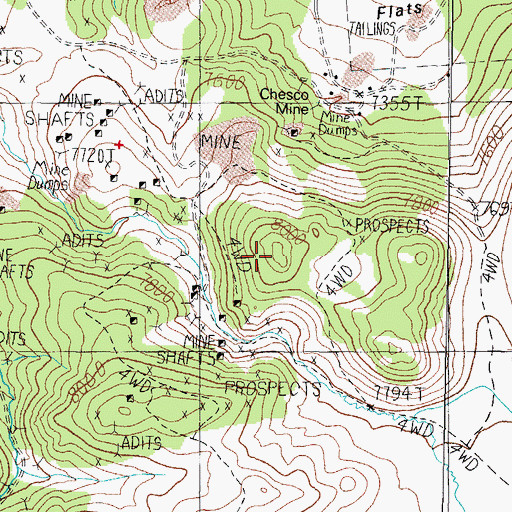 Topographic Map of Martinez Hill, NV