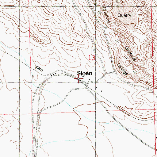 Topographic Map of Sloan Mining District, NV