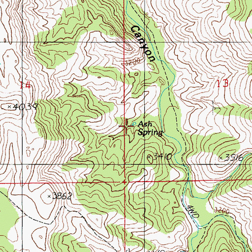 Topographic Map of Ash Spring, AZ