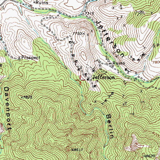 Topographic Map of Prussian South Mine, NV