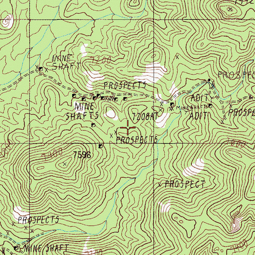 Topographic Map of Silverbow Mining District, NV