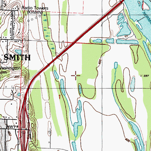 Topographic Map of KWHN-AM (Fort Smith), AR