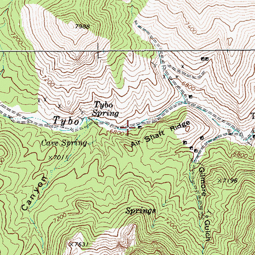 Topographic Map of Cunningham Mine, NV