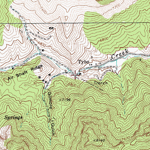 Topographic Map of Treadwell Yukon Mine, NV