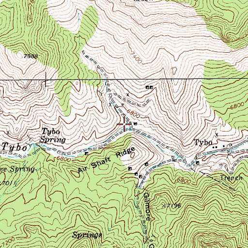 Topographic Map of Bunker Hill Mine, NV