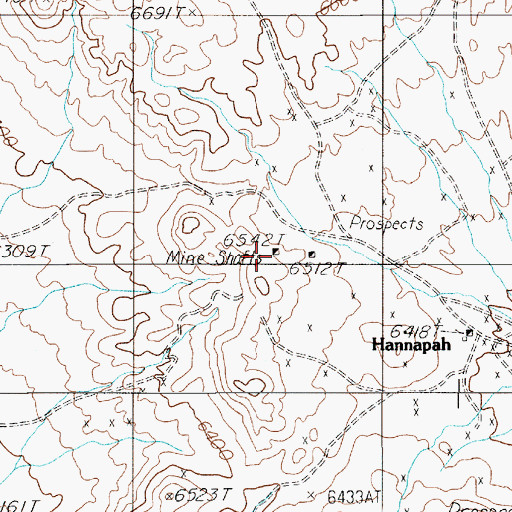 Topographic Map of Richardson Mine, NV