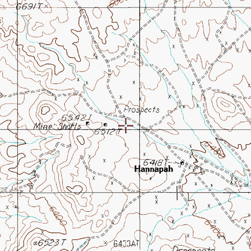 Topographic Map of Hannapah Silver Star Mine, NV