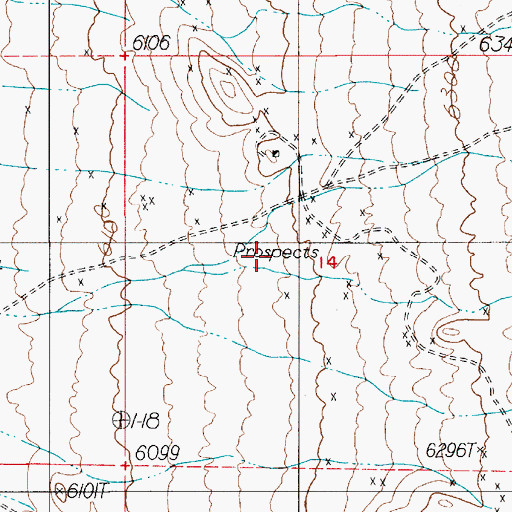 Topographic Map of Lucky Boy Number Two Mine, NV
