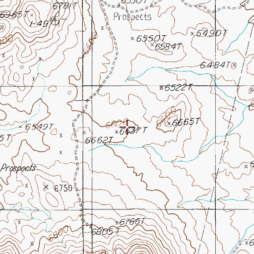 Topographic Map of Ellendale Mining District, NV