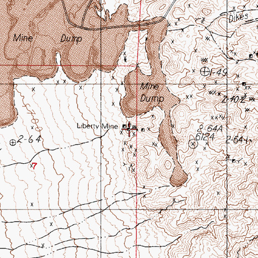 Topographic Map of Lee Mine, NV