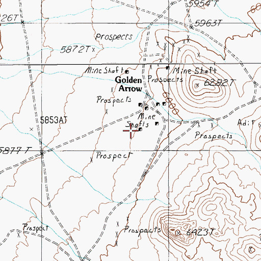 Topographic Map of Gold Bar Mine, NV