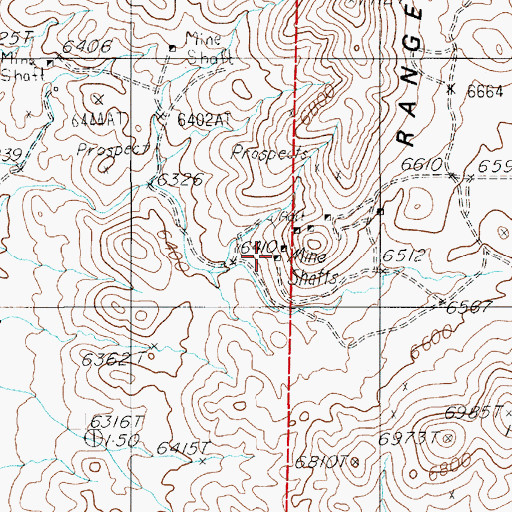 Topographic Map of Ellendale Mine, NV