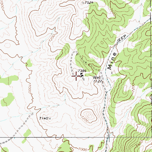 Topographic Map of Last Chance Mine, NV