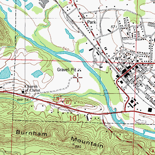 Topographic Map of KWXI-AM (Glenwood), AR