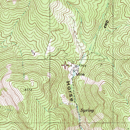 Topographic Map of Horse Canyon Mine, NV